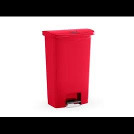 Slim Jim® 1-Stream Trash Can 18.24X11.92X22.22 IN 8 GAL Red Resin Step-On Front Step 1/Each