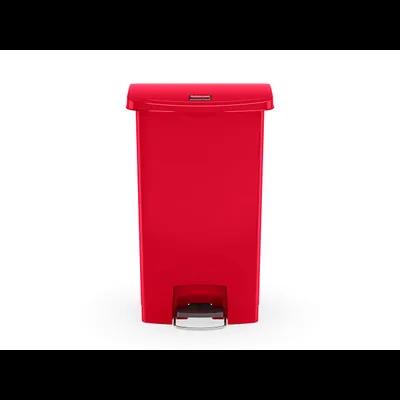 Slim Jim® 1-Stream Trash Can 18.24X11.92X22.22 IN 8 GAL Red Resin Step-On Front Step 1/Each