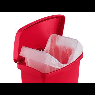 Slim Jim® 1-Stream Trash Can 18.24X11.92X22.22 IN 8 GAL Red Resin Step-On Front Step 1/Each