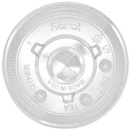 Karat® Lid Flat 3.54 IN PET Clear For 12-22 OZ Cup Identification With Hole 1000/Case