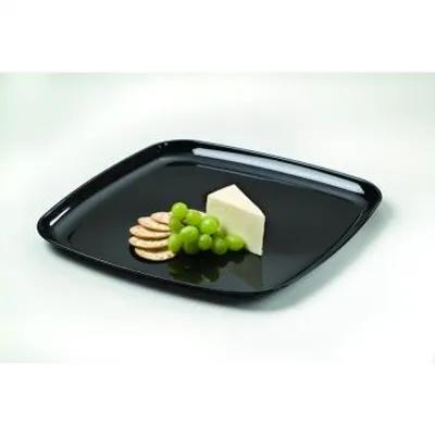 Mozaïk® Serving Tray Base & Lid Combo 12X12 IN PET PP Black Square Microwave Safe 25/Case