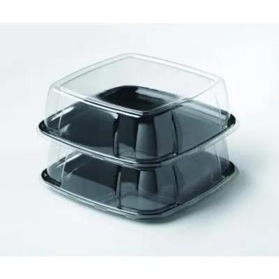 Mozaïk® Serving Tray Base & Lid Combo 12X12 IN PET PP Black Square Microwave Safe 25/Case