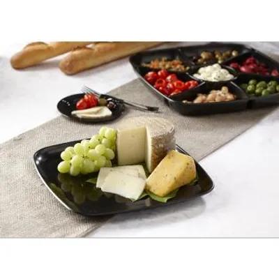 Mozaïk® Serving Tray Base & Lid Combo 12X12 IN PET PP Black Square Microwave Safe 25/Case