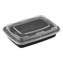 Take-Out Container Base & Lid Combo 16 OZ PP Black Clear Microwave Safe 150/Case