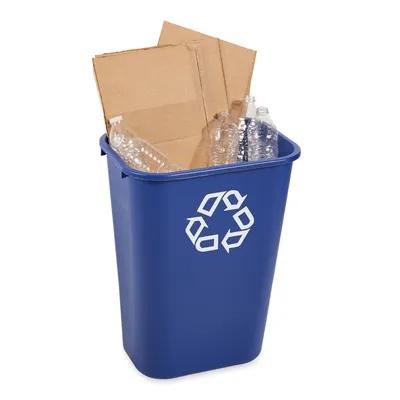 1-Stream Recycling Bin 15.25X11X19.88 IN 10.25 GAL 41 QT Blue Rectangle Resin Deskside 1/Each