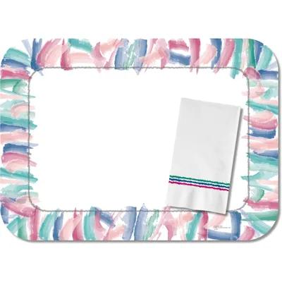Dinex® Tray Cover 16.62X12.75 IN Watercolors Rectangle Paper Straight Edge Round Corner Durable Disposable 1000/Case