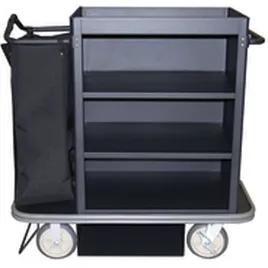 Housekeeping Cart Black Compact Mini Deluxe 1/Each