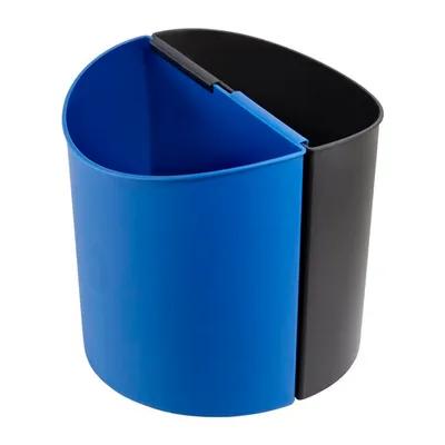 Recycling Bin 12.5X12.25 IN 6 GAL Black Blue Plastic Desk-Side 1/Each