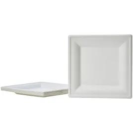 Victoria Bay Plate 6.3X6.3X0.6 IN Bamboo Sugarcane White Square Microwave Safe Freezer Safe 500/Case