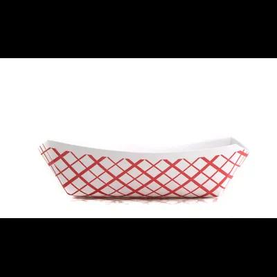 Food Tray 0.25 LB Red White Check 1000/Case