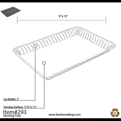 Serving Tray 9X13 IN PS Black 3 Count/Bag 33 Bags/Case