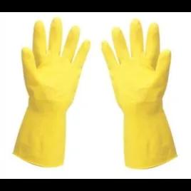 Gloves Medium (MED) Yellow Rubber Latex 1/Dozen