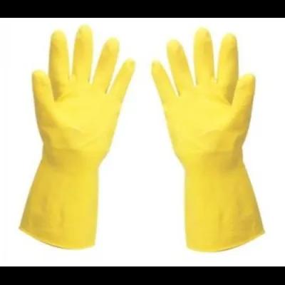 Gloves Medium (MED) Yellow Rubber Latex 1/Dozen