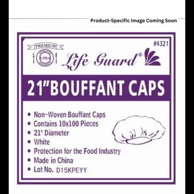 Bouffant Cap 24 IN White 100 Count/Pack 10 Packs/Case 1000 Count/Case