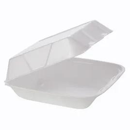 Take-Out Container Hinged Large (LG) 9.25X9.25X3 IN Foam White 200/Case