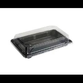 Sushi Take-Out Tray Base & Lid Combo 9X6 IN Plastic Black Clear Rectangle 500/Case