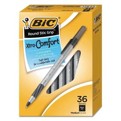 Pen Black Round Stic Comfort Grip 36/Pack