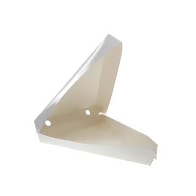 Pizza Slice Container Hinged 9.37X7.48X1.75 IN Paperboard White Plain Triangle 400/Case