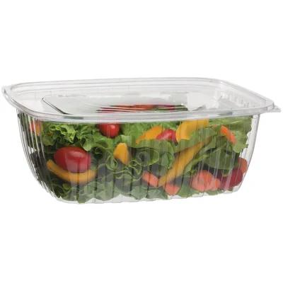 Deli Container Base & Lid Combo 64 OZ PLA Clear Rectangle 200/Case