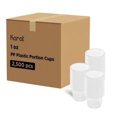 Karat® Cold Souffle & Portion Cup 1 FLOZ PP Clear Tall 2500/Case