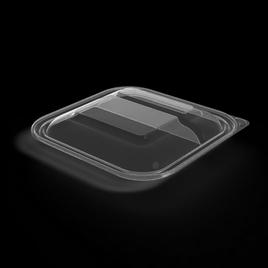 Lid 9X9X1 IN 2 Compartment PET Clear For Container 400/Case