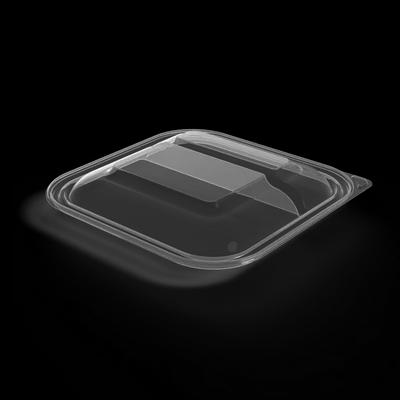 Lid 9X9X1 IN 2 Compartment PET Clear For Container 400/Case