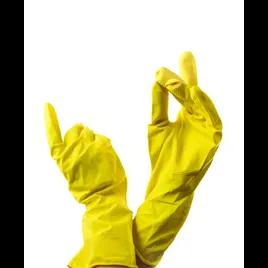 Household Gloves Small (SM) Yellow Rubber Latex 12/Dozen