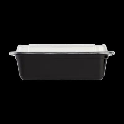 Karat® Take-Out Container Base & Lid Combo 24 OZ Black Rectangle Microwave Safe 150/Case