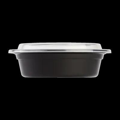 Karat® Take-Out Container Base & Lid Combo 16 OZ Black Round Microwave Safe 150/Case