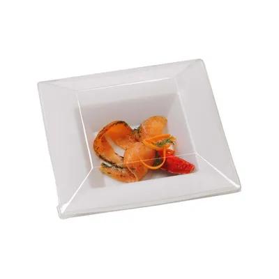 Quadra Plate 8.4X8.4 IN Plastic Clear Square Heavyweight 10 Count/Pack 6 Packs/Case 60 Count/Case