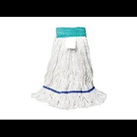 Mop Head Medium (MED) White Cotton Synthetic Blend Loop End 5IN Headband 12 Count/Pack 1 Packs/Case