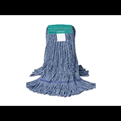 Mop Head Medium (MED) Blue Cotton Synthetic Blend Loop End Wide Band 12 Count/Pack 1 Packs/Case