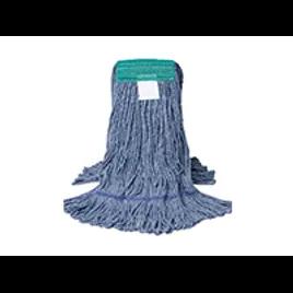 Mop Head Large (LG) Blue Cotton Synthetic Blend Loop End Wide Band 12 Count/Pack 1 Packs/Case