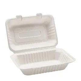 Take-Out Container Hinged 9X6 IN Pulp Fiber 250/Case