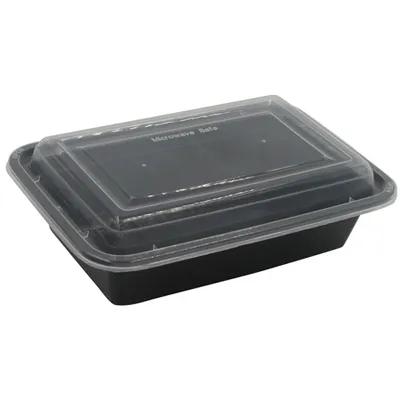 Take-Out Container Base & Lid Combo 24 OZ Black Heavy Duty 120/Case