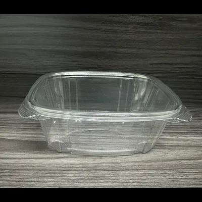 Deli Container Hinged With Flat Lid 32 OZ RPET Clear 200/Case