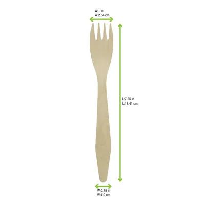Fork 7.3 IN Wood Natural Heavyweight 100 Count/Pack 10 Packs/Case 1000 Count/Case