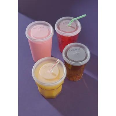 Lid Flat PS Translucent For 12 FLOZ Cold Tumbler Straw Slot 100 Count/Pack 10 Packs/Case 1000 Count/Case