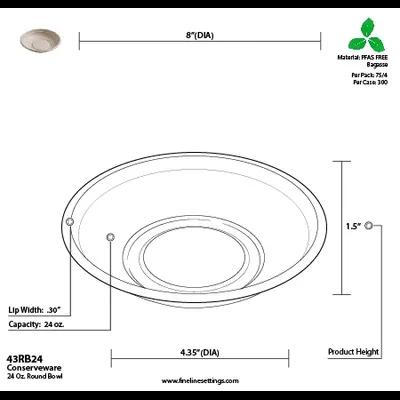 Bowl 24 OZ Round 300/Case