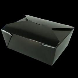 Bio-Pak® #1 Take-Out Box 6.75X5.4375X2.5 IN Black Rectangle Stackable Leak Resistant 450/Case