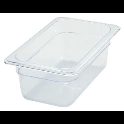 Food Pan 1/4 Size 10.375X6.375X3.875 IN Rectangle Plastic PC 1/Each