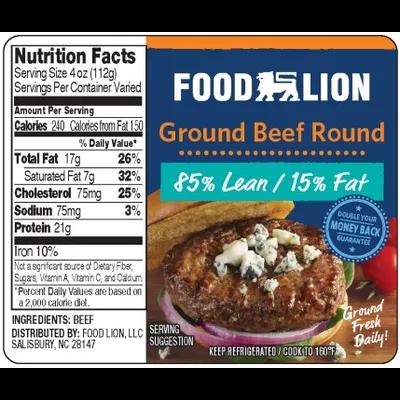 Ground Beef 85/15 Label Round 500/Roll