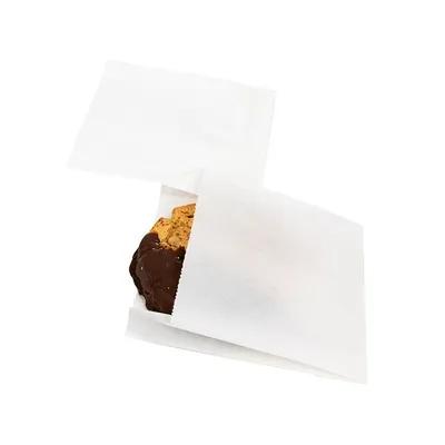 Bakery Bag 4.13X1.13X4.25 IN Coated Paper White Side Gusset Greaseproof 100/Pack