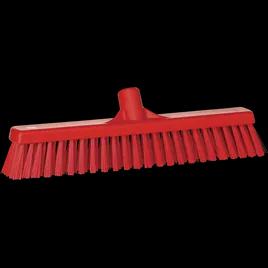 Vikan® Floor Broom Red PP Polyester With 16IN Head Soft/Stiff Bristle Combo 1/Each