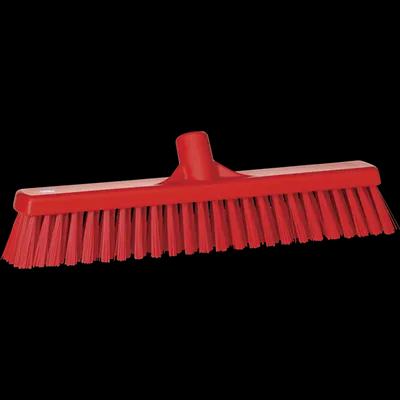 Vikan® Floor Broom Red PP Polyester With 16IN Head Soft/Stiff Bristle Combo 1/Each