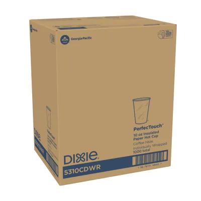 Dixie® Perfect Touch Hot Cup 10 OZ Paper Coffee Haze Individually Wrapped Insulated 1000/Case