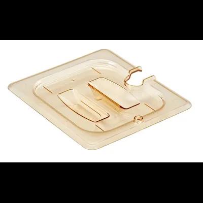 High Temperature Lid Food Pan 1/6 Size Amber 1/Each