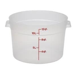 Food Storage Container 14.88X8.38 IN 12 QT Translucent Round PP Dishwasher Safe 1/Each