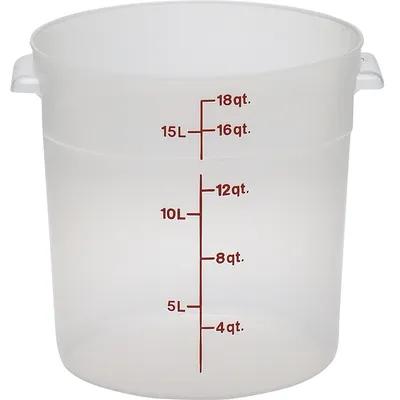 Food Storage Container 14.875X12 IN 18 QT Translucent Round PP 1/Each