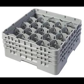 Glass Rack Full Size 20 Compartment PP Gray With Extension 1/Each